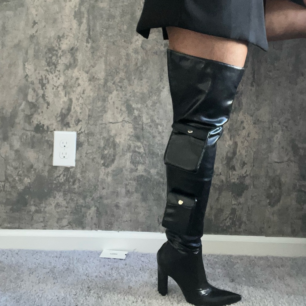 Cape Robbin’s thigh high boots with pocket pouches